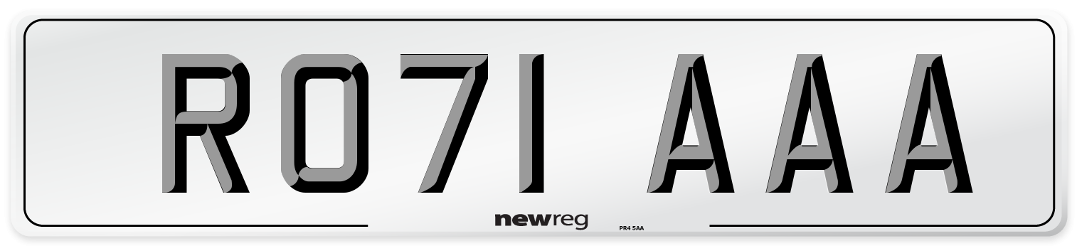 RO71 AAA Number Plate from New Reg